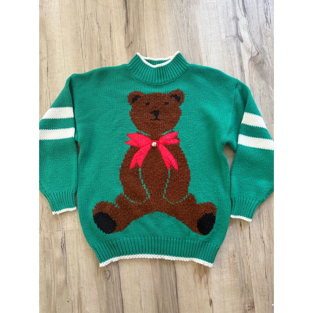 Vintage knitted sweater teddy bear